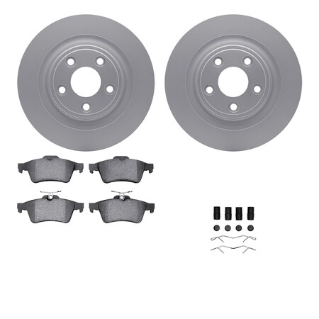 Dynamic Friction Co 4612-20017, Geospec Rotors with 5000 Euro Ceramic Brake Pads includes Hardware, Silver 4612-20017